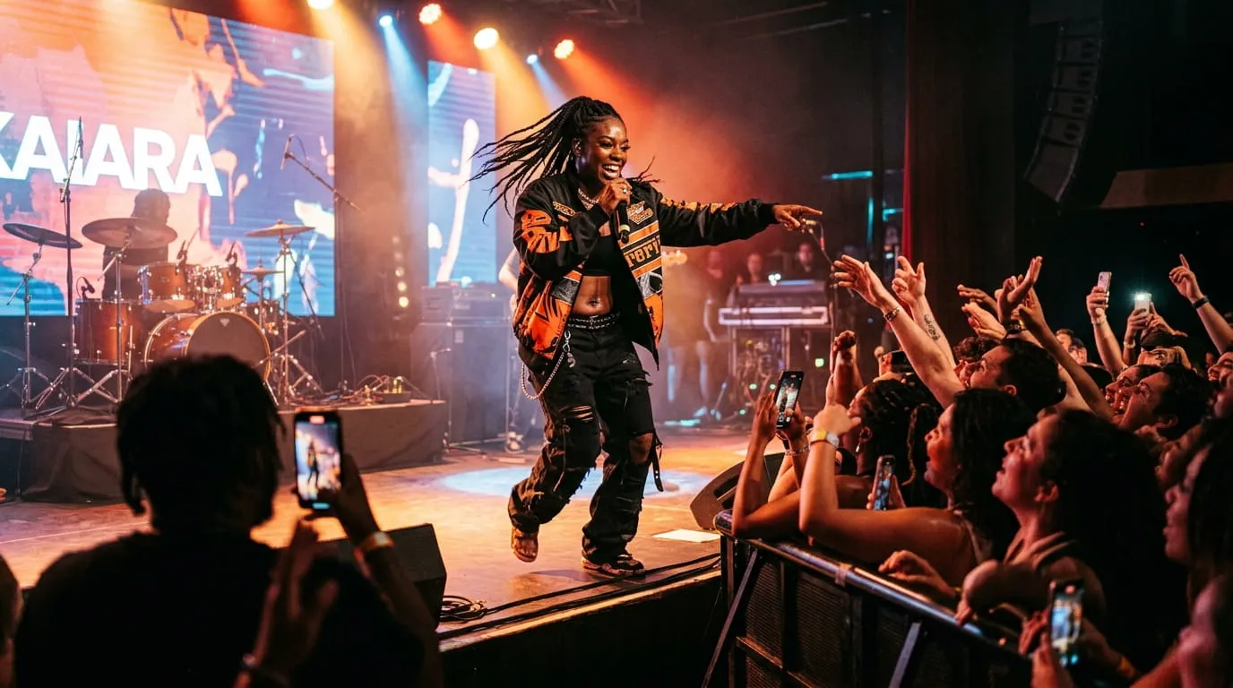 Cardi B performing live, contributing to her net worth in 2026