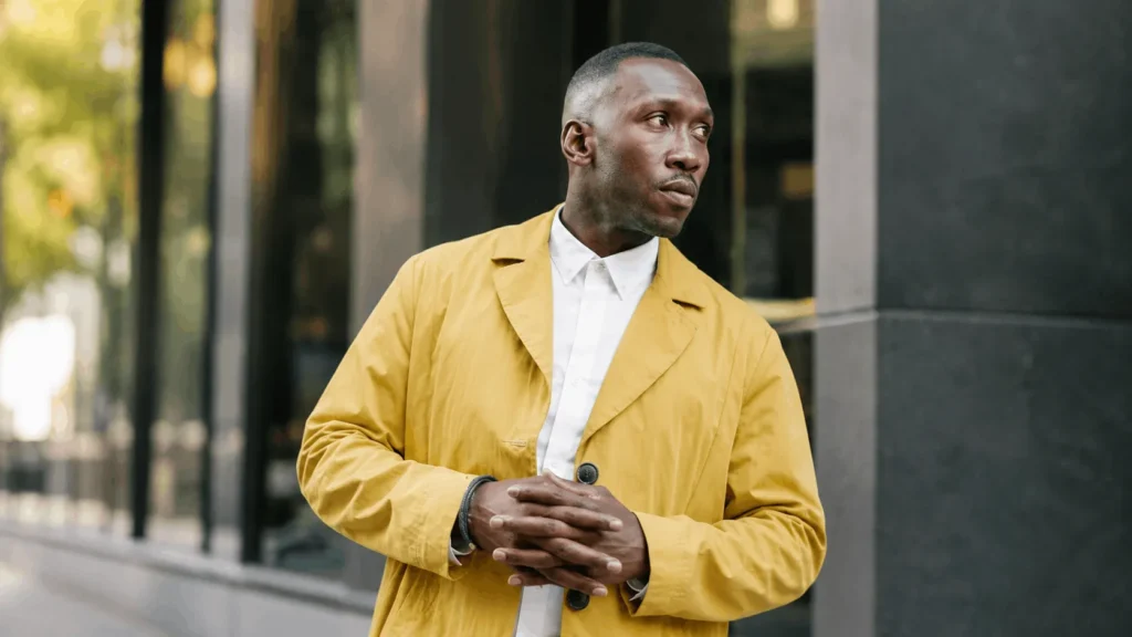 : Mahershala Ali on set during a television production